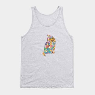 floral colorful cat Tank Top